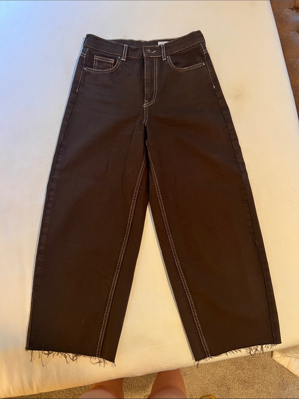 Zara Chocolate Brown Cropped Denim